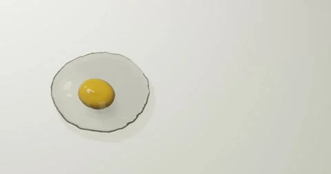 3d render cracked raw dropping egg for nutritious or breakfast Stock Footage 257902601