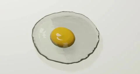 3d render cracked raw dropping egg for nutritious or breakfast Stock Footage 257902621