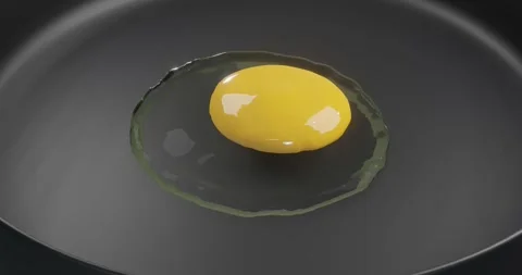 3d render cracked raw egg for nutritious or breakfast Stock Footage 251770685