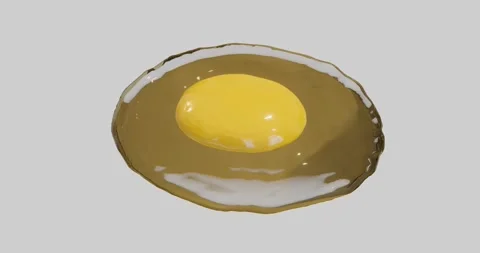 3d render cracked raw egg for nutritious or breakfast Stock Footage 251770741