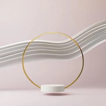 3D render creamy wave pastel podium for product advertising Stock Illustration