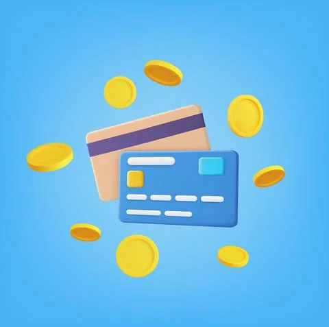 3d render Credit card Stock Illustration