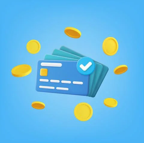 3d render Credit card Stock Illustration