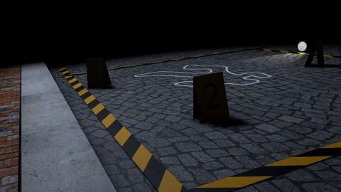 3D render of crime scene Stock Footage 127307362