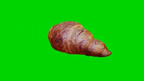 3d render of croissant model rotate on green screen Stock Footage 242593904