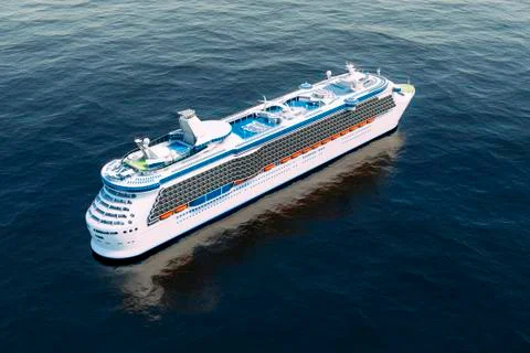 3d render of cruise ship on perfect blue sea Stock Illustration