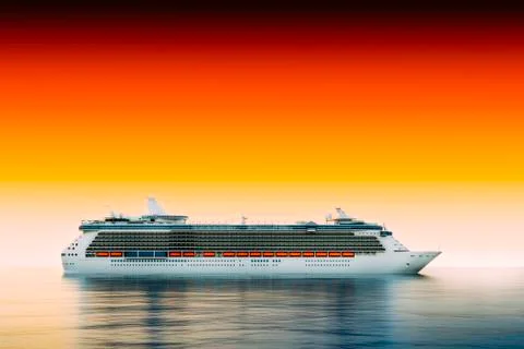 3d render of cruise ship on perfect blue sea Stock Illustration