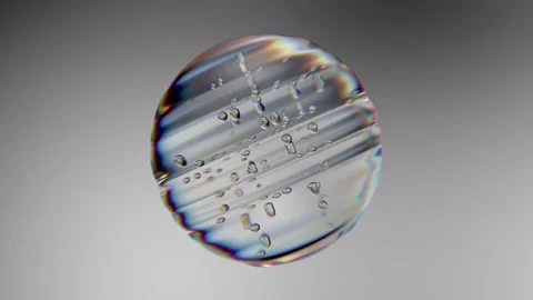 3d render of crystal bubble with small bubbles in. Stock Footage 168080213
