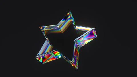 3D render of crystal star イラスト素材