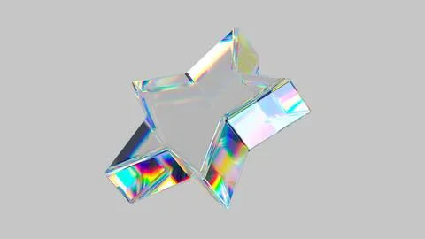 3D render of crystal star イラスト素材