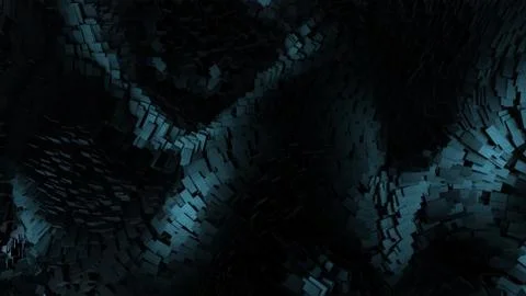 3d render Cubes Dark Background Stock Illustration