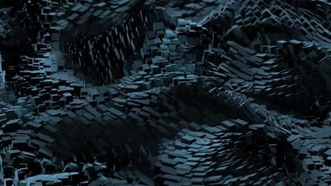 3d render Cubes Dark Background Stock Illustration