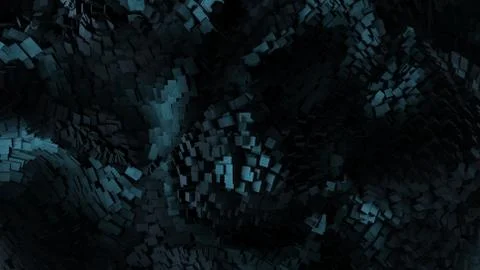 3d render Cubes Dark Background Stock Illustration