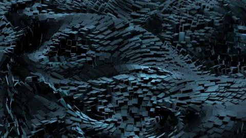 3d render Cubes Dark Background Stock Illustration