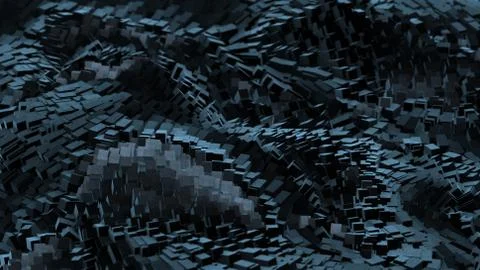 3d render Cubes Dark Background Stock Illustration