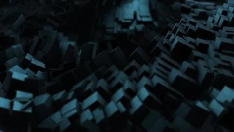 3d render Cubes Dark Background Stock Illustration