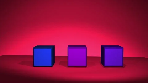 3D render with cubes in the form of graphics Stock Footage 137012580