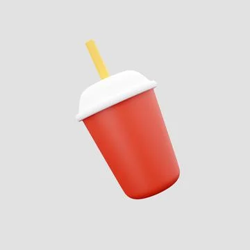 3D render Cup for coffee. Isolated on white background. 3d rendering red cup of Stock Illustration