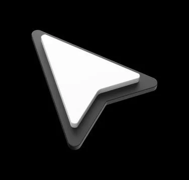3D Render of Cursor Icon on Black Background Stockillustratie