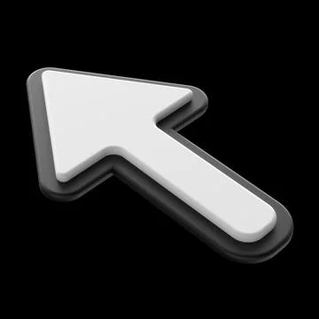 3D Render of Cursor Icon on Black Background 库存插图