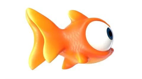 3D render of Cute angry Gold Fish Stock Illustration