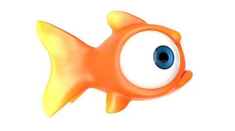 3D render of Cute angry Gold Fish Stock Illustration