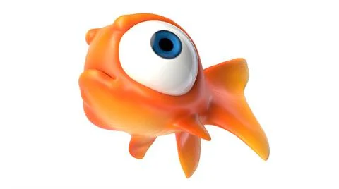 3D render of Cute angry Gold Fish Stock Illustration