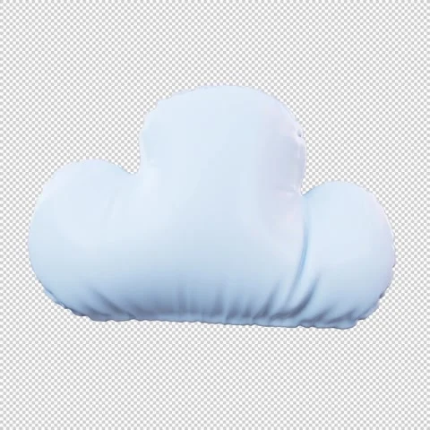 3D Render of Cute Cloud Gently Swaying in Loop Animation with Transparent B.. Stock Footage 317741502