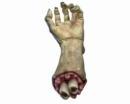 3D render of cutted Zombie hand, Halloween theme. Stock Illustration