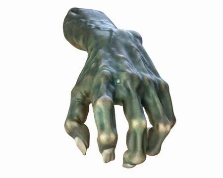 3D render of cutted Zombie hand, Halloween theme. Stock Illustration