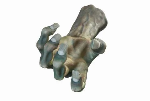 3D render of cutted Zombie hand, Halloween theme. Stock Illustration