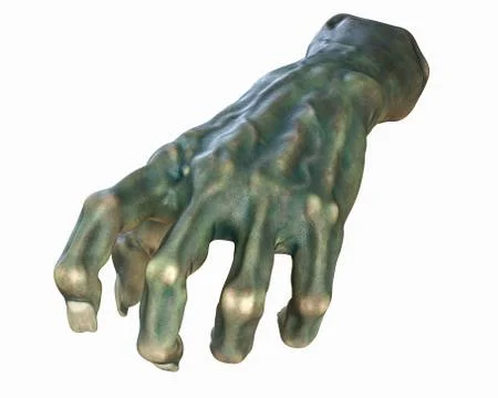 3D render of cutted Zombie hand, Halloween theme. Stock Illustration