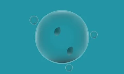 3D Render of Cyan Bowling Balls in Dynamic Composition on Teal Background Illustrazione stock