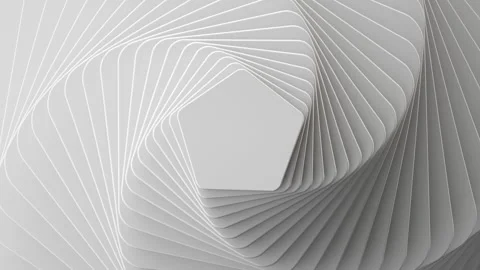3d render, cycled animation of abstract minimal white background twisting. Stock Footage 149834012