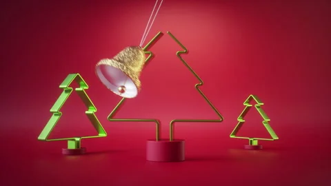 3d render, cycled Christmas animation, festive pendulum Stock Footage 163899837