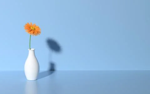 3D render daisy on blue background Stock Illustration