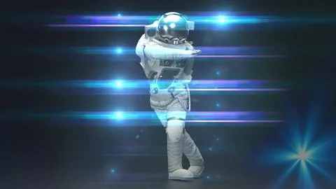 3d render dancing astronaut Stock Illustration