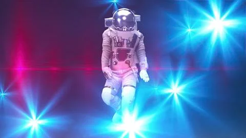 3d render dancing astronaut イラスト素材