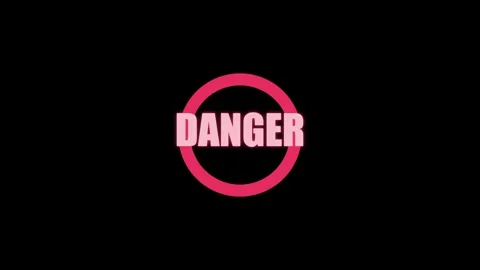 3D render of danger warning symbol creating alert background animation Stockbeeldmateriaal 334940333