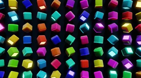 3d render. Dark background with abstract blocks on plane like devices with Stock Illustration