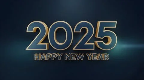 A-3d-render-of-a-dark-blue-and-gold-metallic-2025--oJgxZdITQpiVDmeF-jzJRA-B Stock Illustration