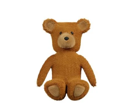 3d render of Dark brown teddy bear that isolated on a white Stock Illustration