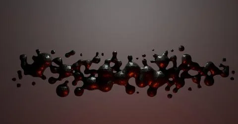 3d render dark modern abstract background metal iron fluid liquid drops Stock-Illustration