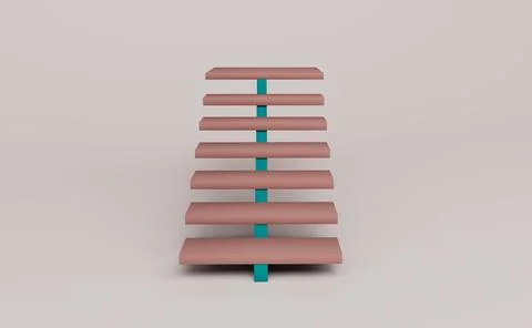 3d Render dark pink color Stairs on light pink Background Illustrazione stock