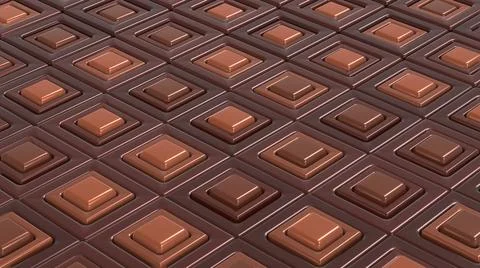 3d render. Dark plastic chocolate brown cubic surface in wave motion. Stock Illustration
