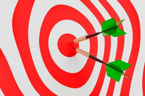 3d render of darts in target Stock Illustration