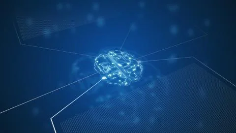 3d render data mining, deep learning modern computer technologies concepts. Illustrazione stock