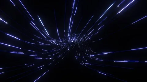 3D render A deep void with vibrant blue light radiating outwards into a dynamic, Stock Footage 340300211