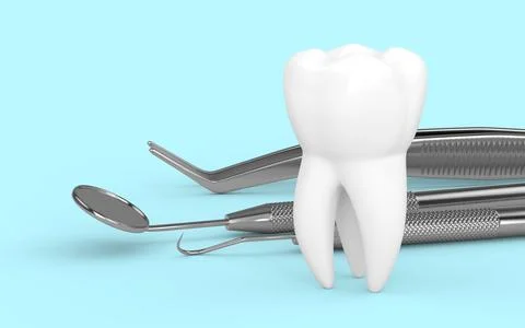 3d render of dental diagnostic instruments Stock Illustration