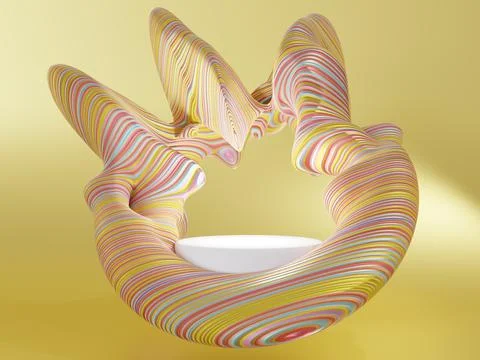 3d render design of an abstract wave of different colors on a background with Stock Illustration